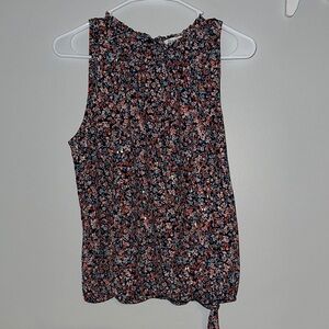 Floral Print Sleeveless Blouse in Pink and Black
